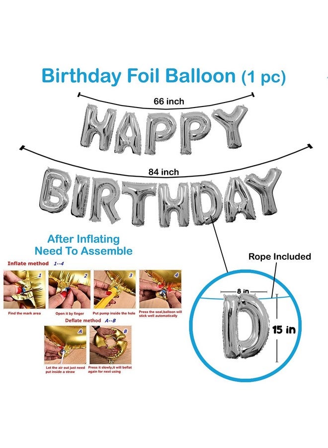 بارتي بروبس مجموعة ديكورات عيد الميلاد الأول من Party Propz Boss Baby - 43 قطعة من بالونات رقائق معدنية بحروف فضية لعيد الميلاد السعيد، بالونات معدنية زرقاء بيضاء سوداء، ستارة من رقائق معدنية، بالون رقم 1 لعيد ميلاد الأولاد. - Image 3