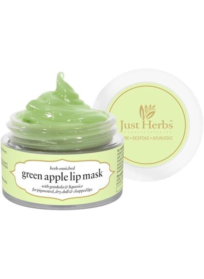 Just Herbs Ayurvedic & Vegan Green Apple Lip Scrub & Lip Mask duo pack for Chapped, Pigmented & Dark lips, 30gm  - Image 3