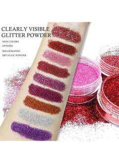 KYDA 3 Colors Glitter Lip Kit, Diamond Metllic High Pigmented Powder for Lips Cosmetics, Glitter Lips Makeup,with Lip Primer and Brush, Long Wear-Set A  - Image 5