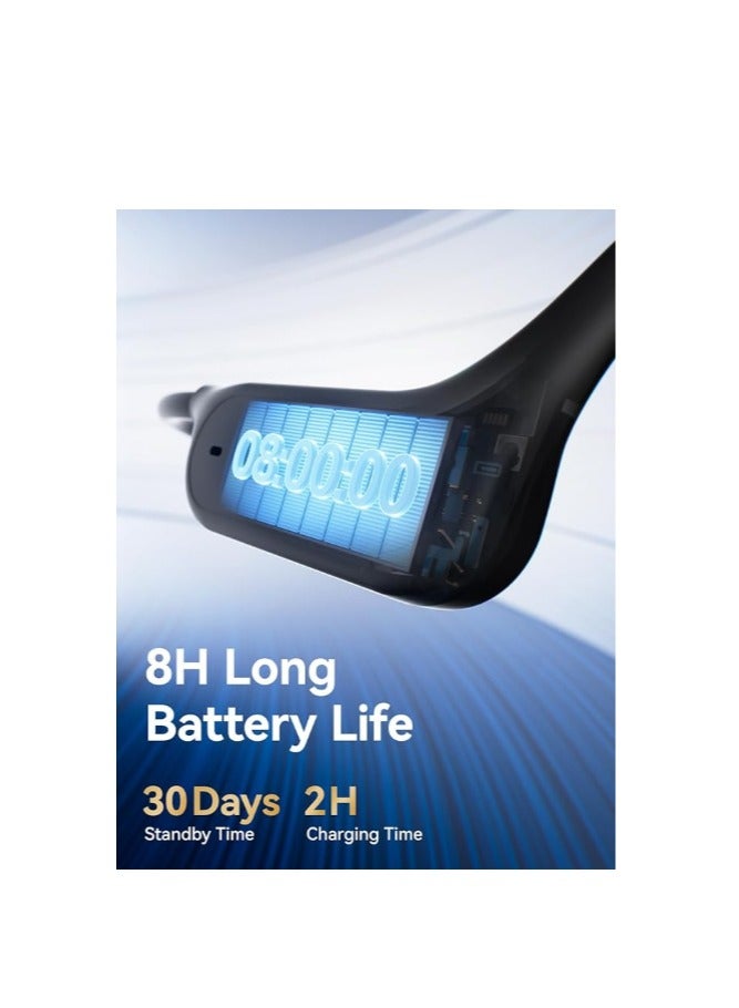 Sanag B33S Bone Conduction Headphone, IPX8 Swimming Waterproof Earphone, Wireless Bluetooth Open Ear Headset with Mic, 32GB MP3 Memory, Noise Reduction Call, 8H Playtime for Running Sports Swim, Black - Image 4