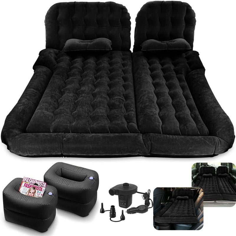 Byomostor 3 in 1 SUV Air Matterss  Car Mattress with Electric Air Pump2 Support Fillers  2 Pillows Fits SUVMPVMinivan for Road Trip Camping Black