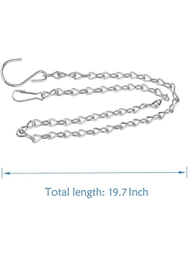 YINGFENG 6 Pack 19.7 Inch Silver Hanging Chain for Hanging Bird Feeders, Bird Houses, Planters, Baskets, Birdbaths, Lanterns, Wind Chimes, Billboards, Signs and Ornaments - Image 2