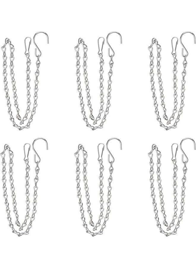YINGFENG 6 Pack 19.7 Inch Silver Hanging Chain for Hanging Bird Feeders, Bird Houses, Planters, Baskets, Birdbaths, Lanterns, Wind Chimes, Billboards, Signs and Ornaments - Image 1