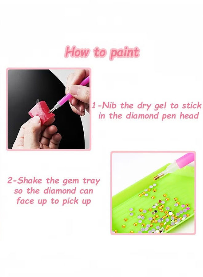 Hello Kitty DIY diamond painting kit for kids, comes with a wooden frame, simple 5D diamond painting set, mini diamond painting for home wall decoration (7x7 inches) - Image 3