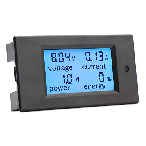 DROK Digital Multimeter DC 6.5-100V 20A Voltage Amperage Power Energy Meter, DC Volt Amp Tester Gauge Monitor LCD Digital Display with Built-in Shunt - Image 1
