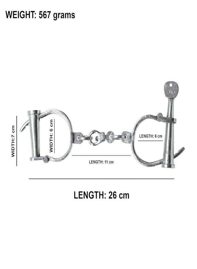 Vintageware® Metal Handcuffs Toy - Realistic Stainless Steel Design for Fancy Dress, Cosplay, and Pretend Play - Includes Keys, Adjustable and Safe for Kids (Chrome, Adjustable) - Image 2
