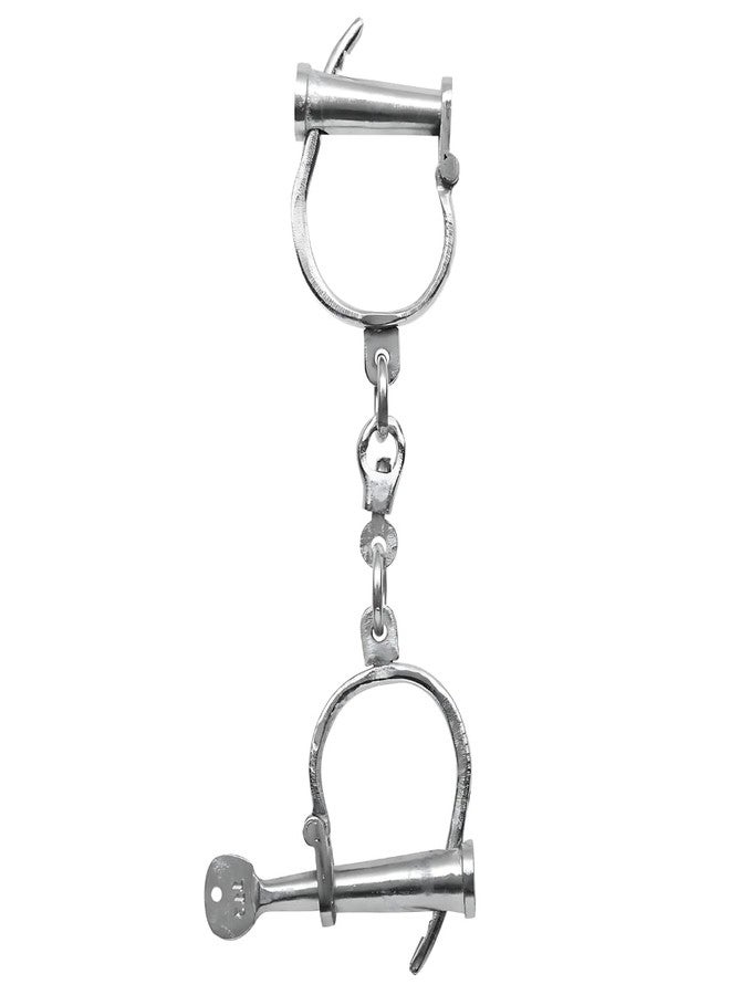 Vintageware® Metal Handcuffs Toy - Realistic Stainless Steel Design for Fancy Dress, Cosplay, and Pretend Play - Includes Keys, Adjustable and Safe for Kids (Chrome, Adjustable) - Image 1