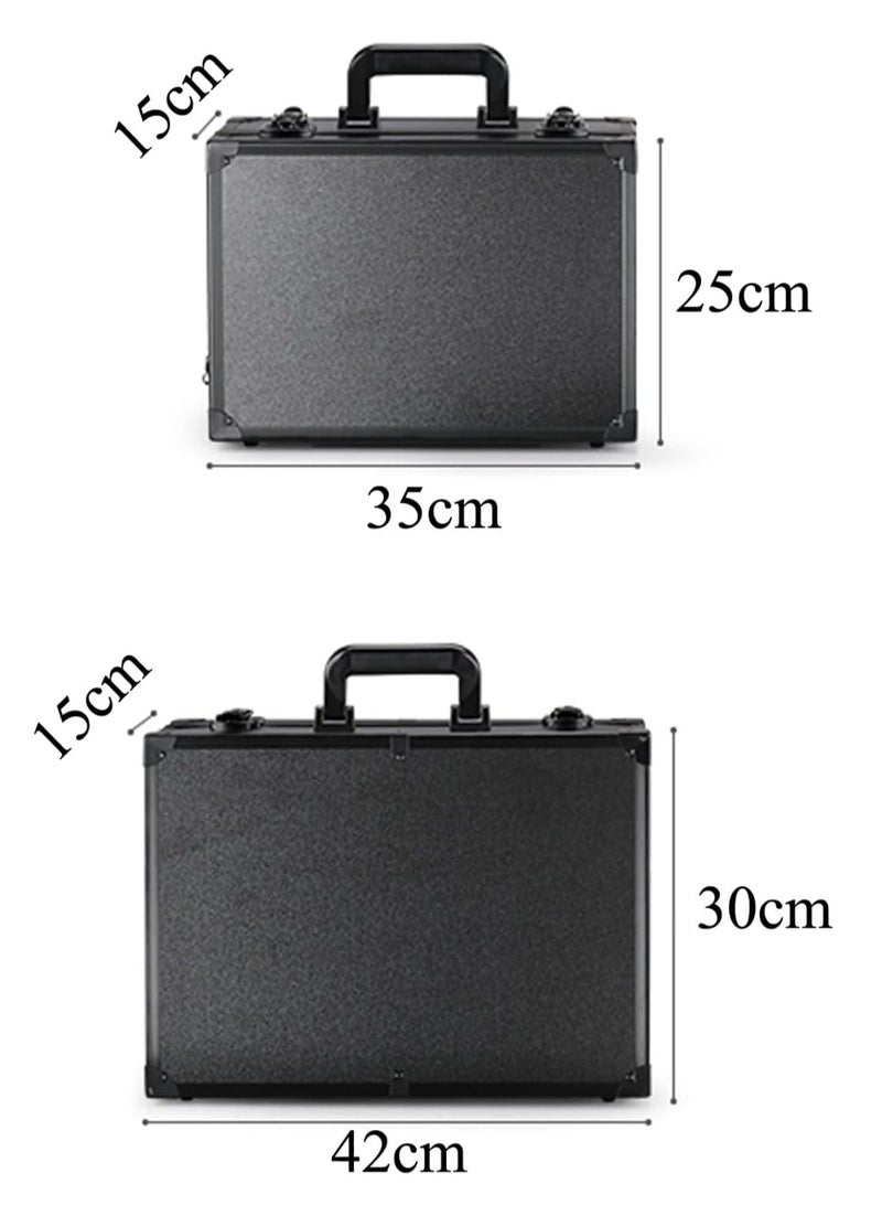 Arabest حقيبة أدوات تجميل مع مرآة وأضواء، لون أسود - Image 5