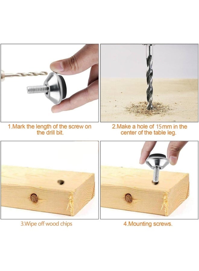 Royal Apex Adjustable Furniture Levelers Screw-In Feet Regulators With Heavy-Duty Anti-Slip Base For Tables Chairs Desks And Cabinets Floor Protectors And Height Adjusters 8 Pcs 10Mm - Image 5