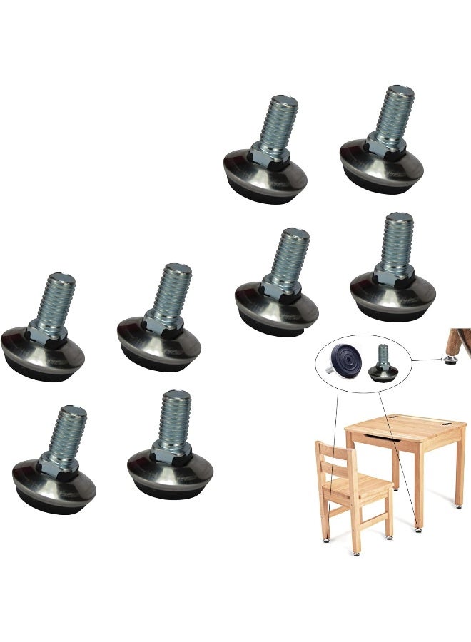 Royal Apex Adjustable Furniture Levelers Screw-In Feet Regulators With Heavy-Duty Anti-Slip Base For Tables Chairs Desks And Cabinets Floor Protectors And Height Adjusters 8 Pcs 10Mm - Image 1