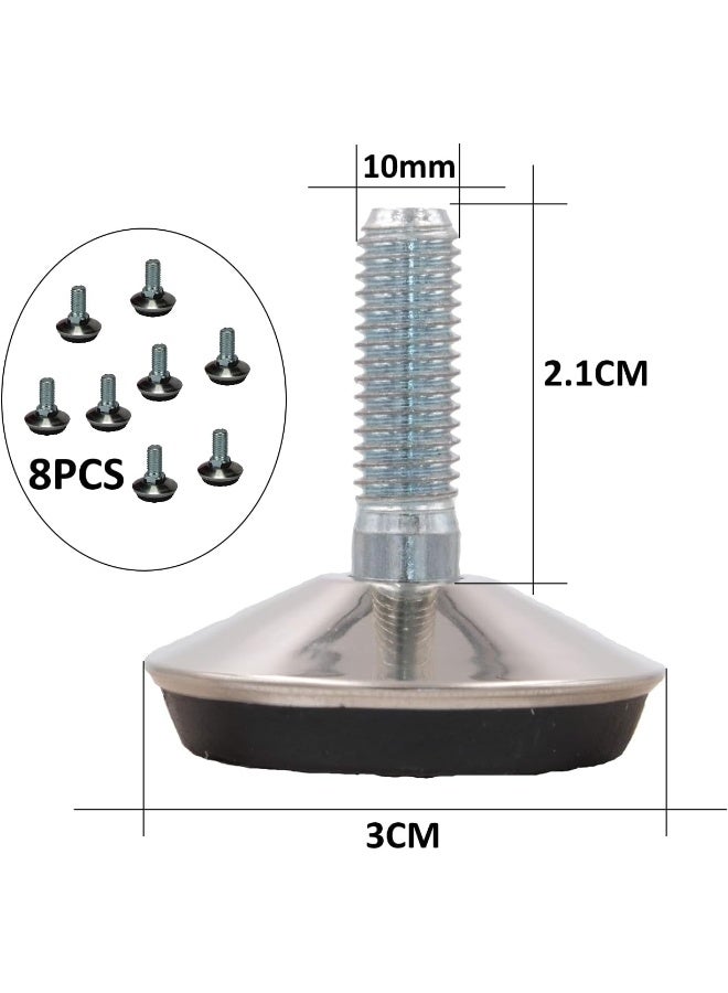 Royal Apex Adjustable Furniture Levelers Screw-In Feet Regulators With Heavy-Duty Anti-Slip Base For Tables Chairs Desks And Cabinets Floor Protectors And Height Adjusters 8 Pcs 10Mm - Image 2