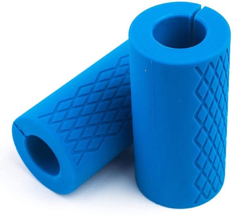 Shopoflux® Gym Dumbbell and Barbell Grips | Fat Bar Grip fit Standard Barbell, Dumbell Handles, Bicep, Pull Up Bar, Rope Grips for Weight Lifting Fitness Training (Pack of 2) (Blue) - Image 1