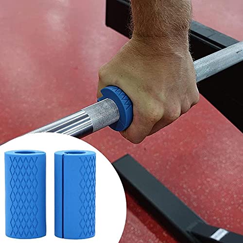 Shopoflux® Gym Dumbbell and Barbell Grips | Fat Bar Grip fit Standard Barbell, Dumbell Handles, Bicep, Pull Up Bar, Rope Grips for Weight Lifting Fitness Training (Pack of 2) (Blue) - Image 4