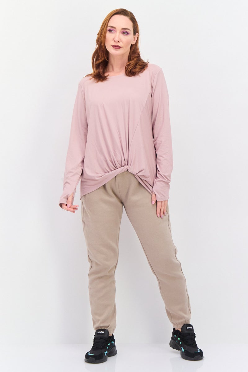 Tahari Sports Women Sportswear Fit Long Sleeves Training Top, Pink  - Image 3