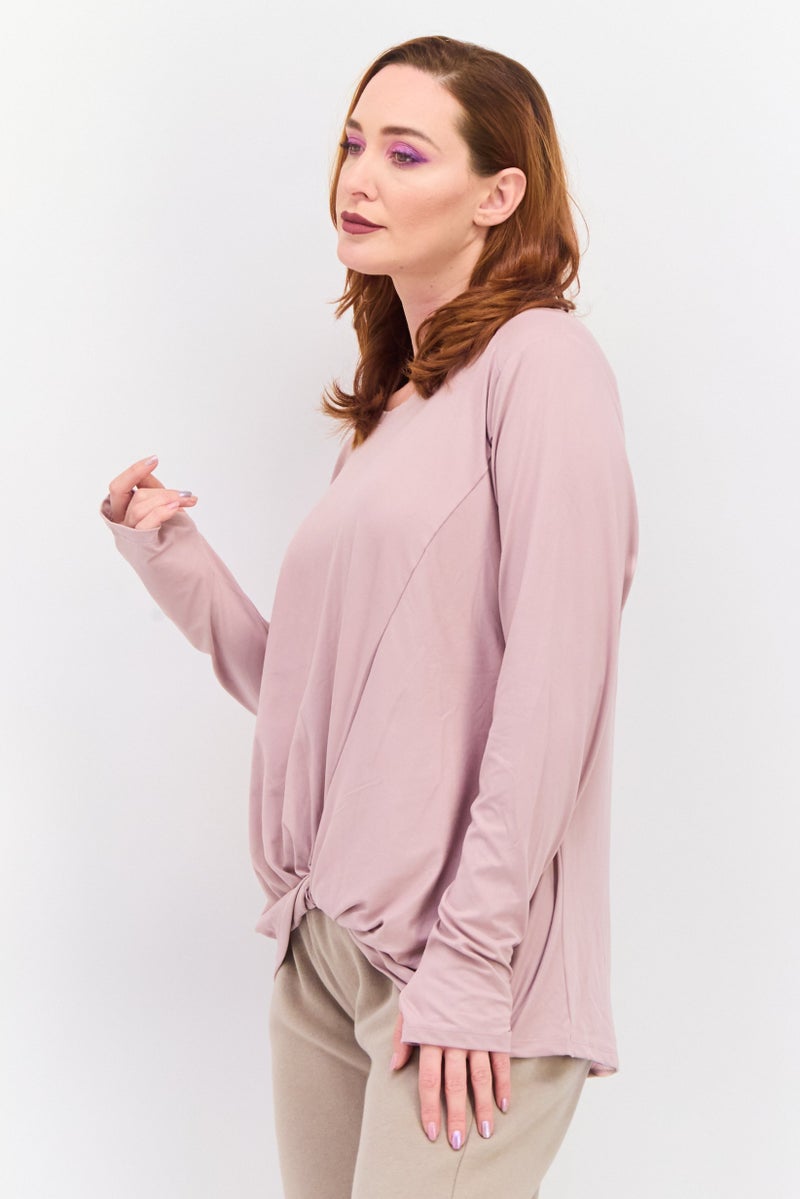 Tahari بلوزة تدريبية طويلة الأكمام للنساء، رياضية، وردية - Image 4