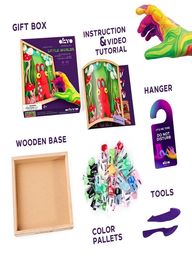 Okto Little Worlds “Mommy Troll” - 3D Shadow-Box Art Kit (~8.3″ Sq, ~2″ Deep) - Foam Air-Dry Modeling Clay - No Oven - Home Wall Decor DIY - Adults & Teens - Ages 8+ - Tool & Guide Included - Image 2