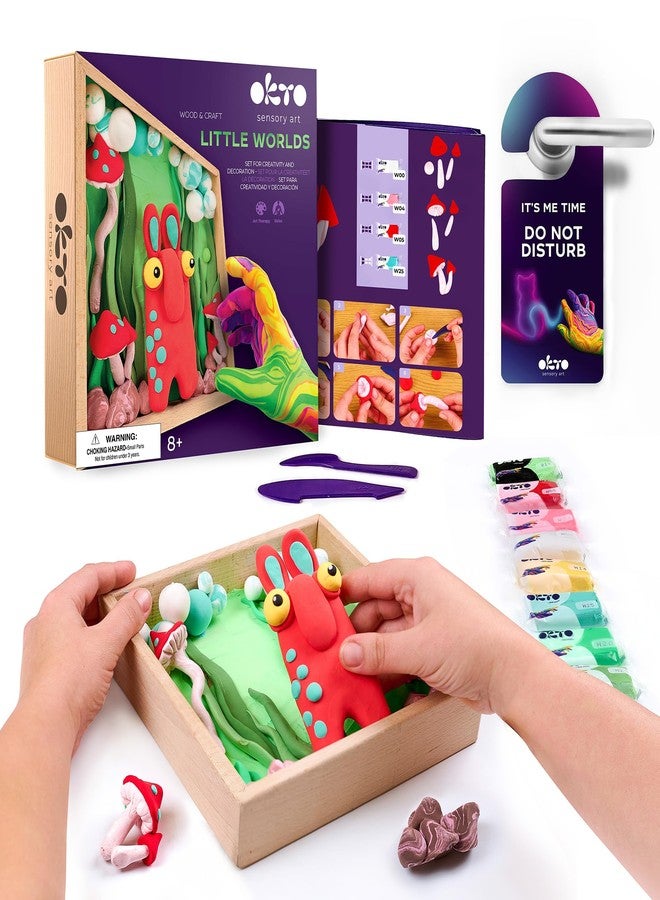 Okto Little Worlds “Mommy Troll” - 3D Shadow-Box Art Kit (~8.3″ Sq, ~2″ Deep) - Foam Air-Dry Modeling Clay - No Oven - Home Wall Decor DIY - Adults & Teens - Ages 8+ - Tool & Guide Included - Image 1