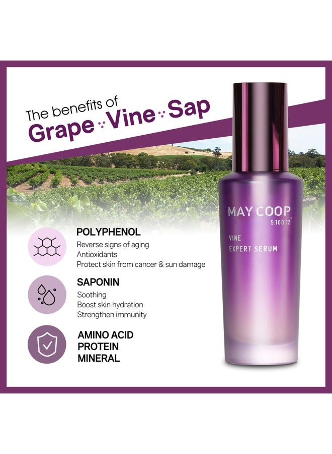 May Coop Antioxidant Face Serum Vine Expert - Anti Aging Natural Skin Care to Nourishing Dry Skin Brightening Serum Grapeseed Extract Oil and 10 kinds of natural plants for boost skin hydration 180ml - Image 3