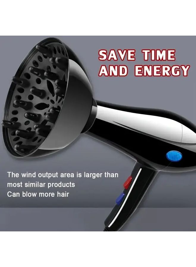 1 Piece Professional Thin Hair Dryer Concentrator Nozzle And Diffuser Combo Ideal For Curling Natural Hairstyles Daily Styling Tool For Effortless Waves And Curls Black - Image 3