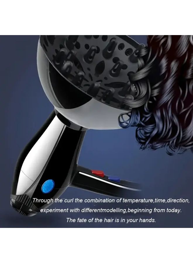 1 Piece Professional Thin Hair Dryer Concentrator Nozzle And Diffuser Combo Ideal For Curling Natural Hairstyles Daily Styling Tool For Effortless Waves And Curls Black - Image 4