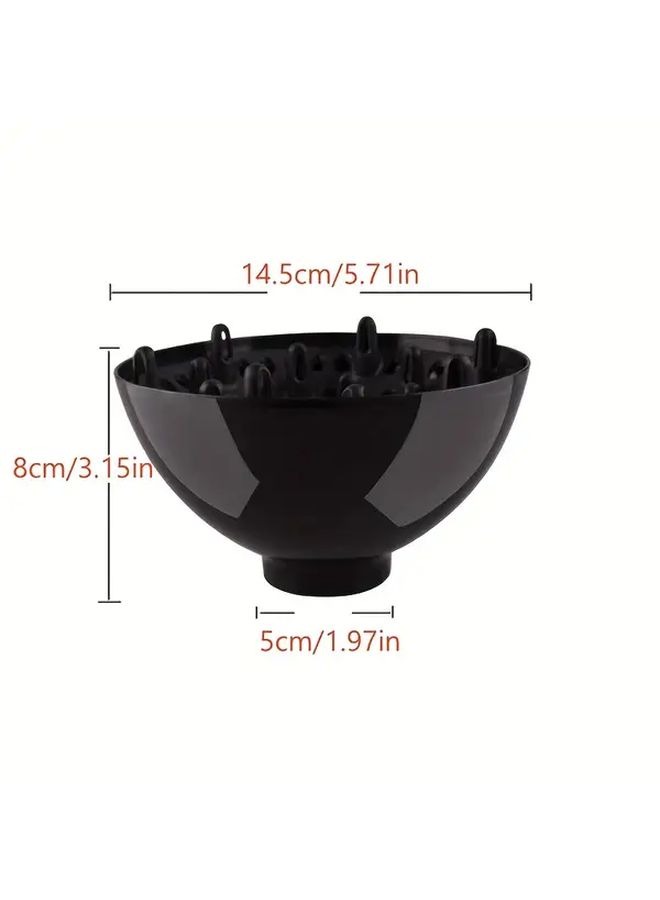 1 Piece Professional Thin Hair Dryer Concentrator Nozzle And Diffuser Combo Ideal For Curling Natural Hairstyles Daily Styling Tool For Effortless Waves And Curls Black - Image 2