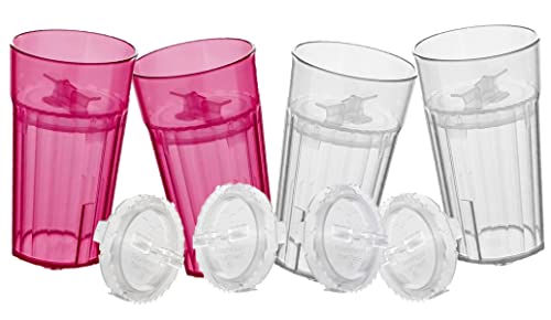 Reflo Smart Cup Red Clear 4Pack Open Training Cup Toddler Cup No Suction 6oz 360 ControlFlow USA MADE Premium HighImpact Plastic