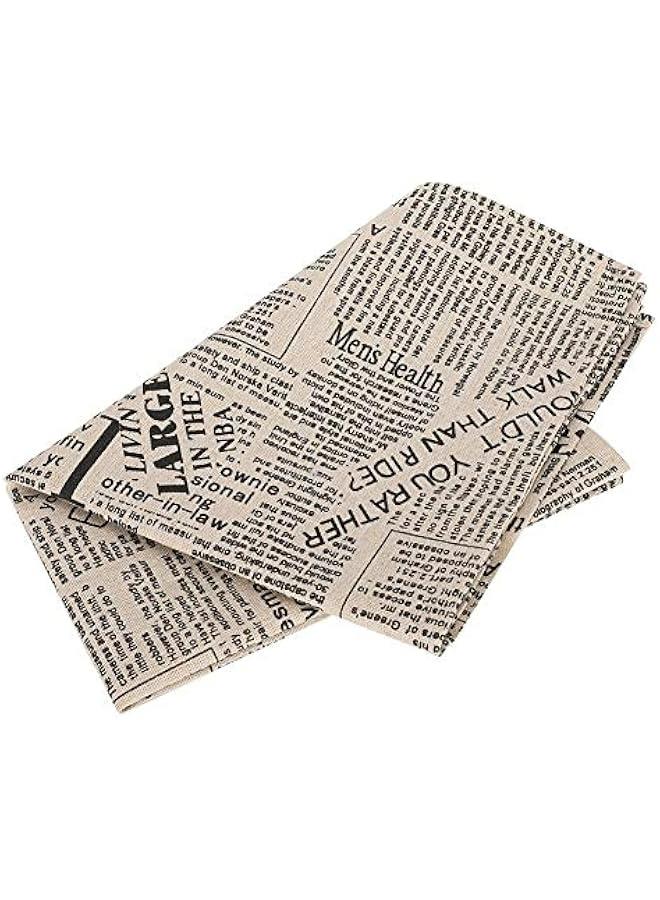 English Newspaper Background Pattern Fabric Easy Cotton Linen Active Print Dye 28 x 19.7 inch Tablecloth Living Room Kitchen Dining Room - Image 1
