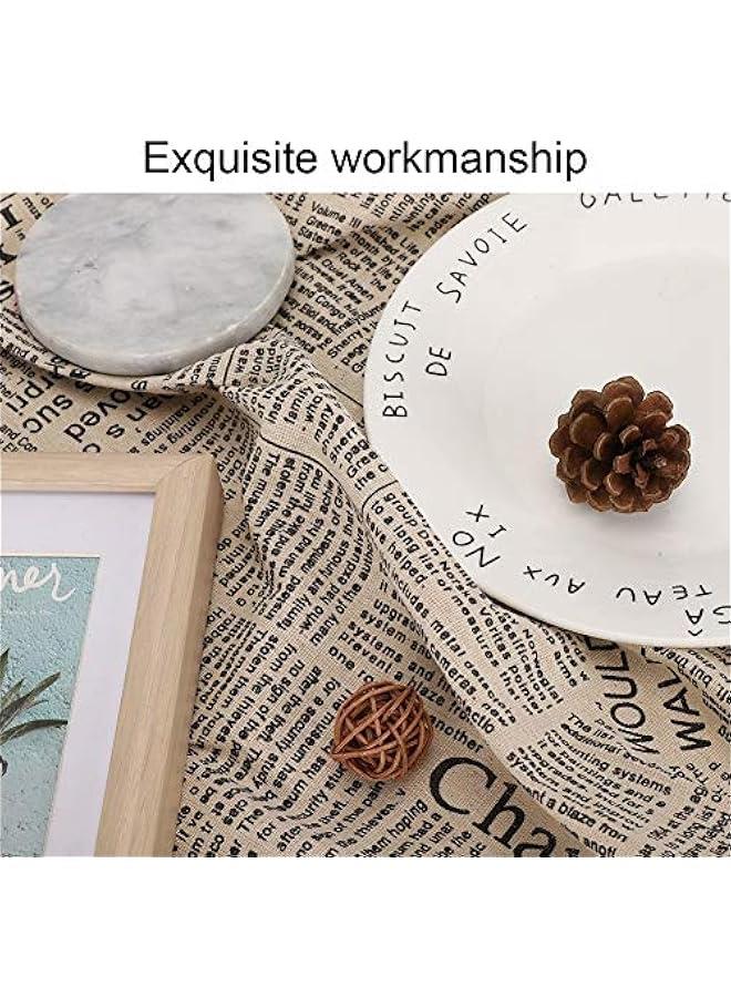 English Newspaper Background Pattern Fabric Easy Cotton Linen Active Print Dye 28 x 19.7 inch Tablecloth Living Room Kitchen Dining Room - Image 2