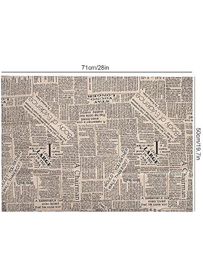 English Newspaper Background Pattern Fabric Easy Cotton Linen Active Print Dye 28 x 19.7 inch Tablecloth Living Room Kitchen Dining Room - Image 3