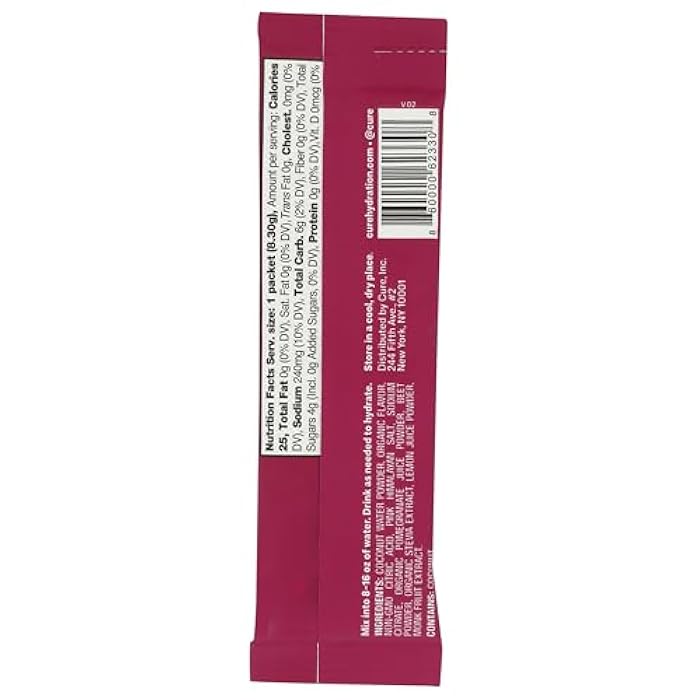 Cure Hydration Berry Pomegranate Hydration Mix Sgl, .29 OZ - Image 2