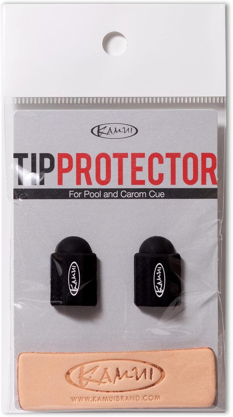 KAMUI Billiard Cue Tip Protector 2-Pack Leather Burnisher (Black) - Image 1