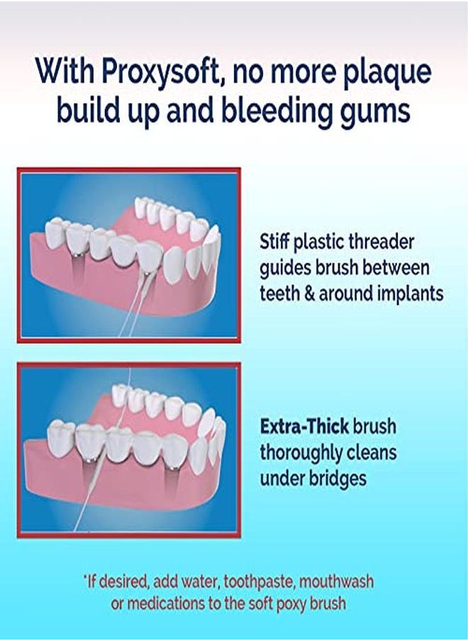 Proxysoft - Dental Floss For Bridges And Implants 5 Packs - Floss Threaders For Bridges, Dental Implants, Braces With Extra-Thick Proxy Brush For Optimal Oral Hygiene -Teeth Bridge And Implant Cleaners - Image 1