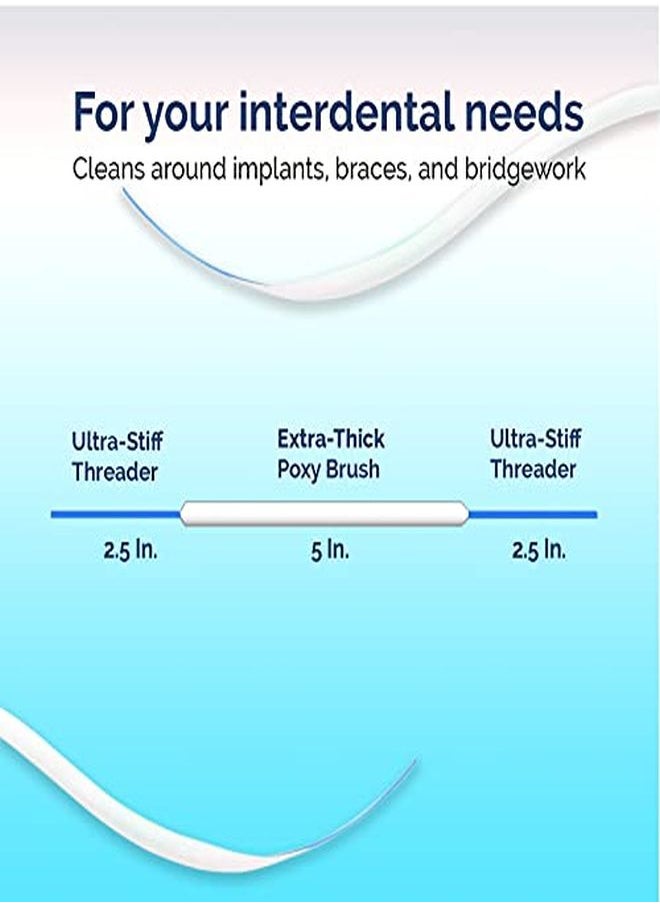 Proxysoft - Dental Floss For Bridges And Implants 5 Packs - Floss Threaders For Bridges, Dental Implants, Braces With Extra-Thick Proxy Brush For Optimal Oral Hygiene -Teeth Bridge And Implant Cleaners - Image 1