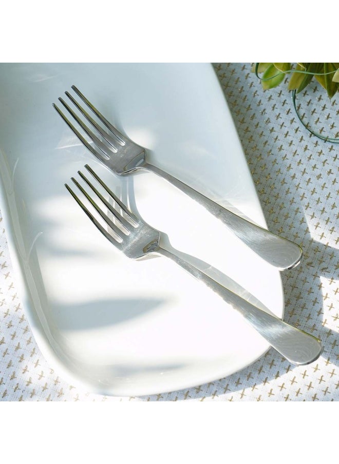 DANUBE HOME Rosemarry 6-Piece Dinner Fork Silver Modern Silver Big Fork for Home Kitchen Restaurant Fine Edge And Mirror Polished Dishwasher Safe 19 X 2.5CM  - Image 2