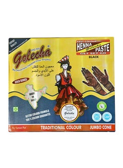 Golecha Golcha Black Color Henna Cone for Long-Lasting Color,  Temporary Tattoo & Body Art Cone, 42g (12Pcs)  - Image 1