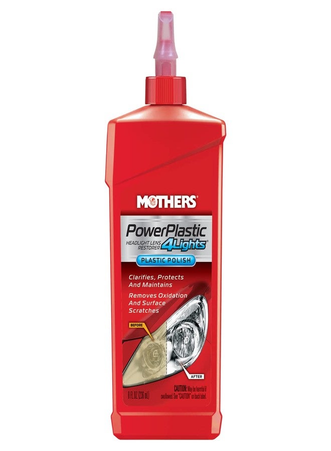 مازرز ملمع البلاستيك Mothers PowerPlastic 4Lights، 8 أونصة - ملمع فائق النعومة ينظف ويصفّي ويزيل الأكسدة من البلاستيك والمصابيح الأمامية، واقي من الأشعة فوق البنفسجية يمنع الأكسدة والاصفرار (08808) - Image 1