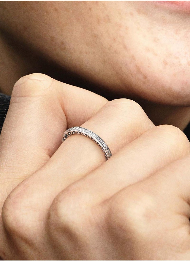 باندورا خاتم مزين بأحجار ملونة شكل قلب - Image 5