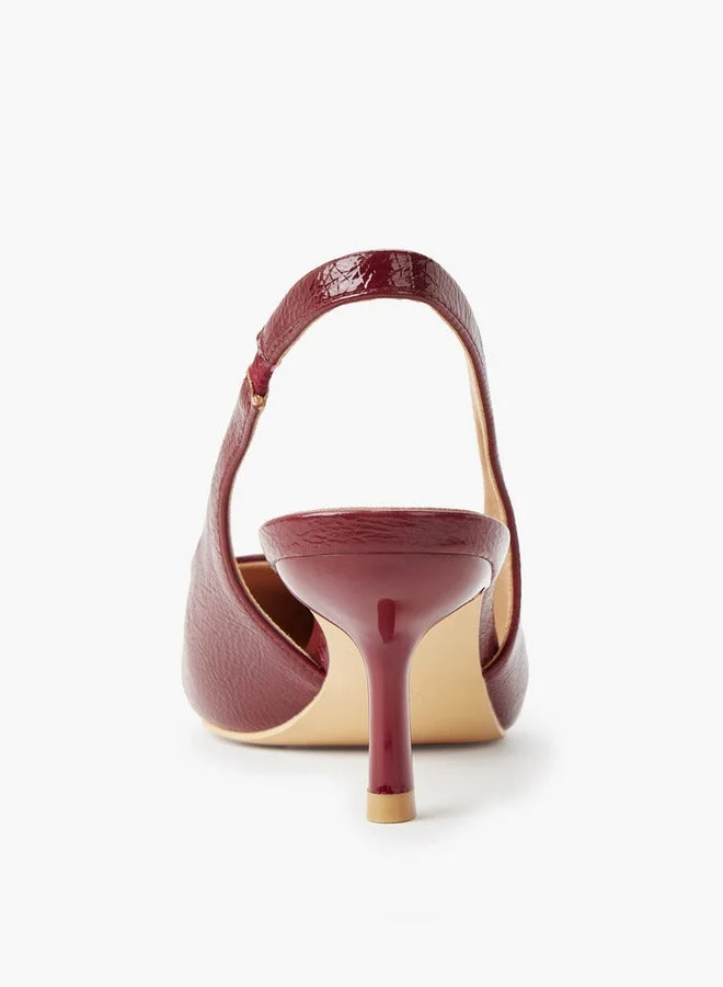 Celeste BURGUNDY Women Kitten Heel Slingback Shoes for Women | Best Price UAE