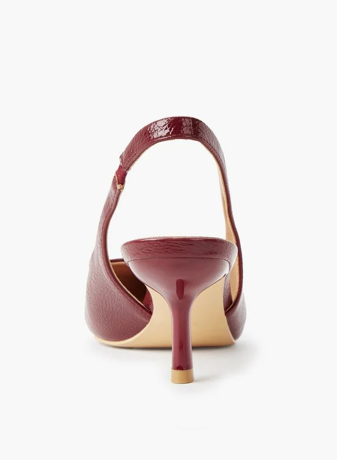 Celeste BURGUNDY Women Kitten Heel Slingback Shoes for Women | Best Price UAE