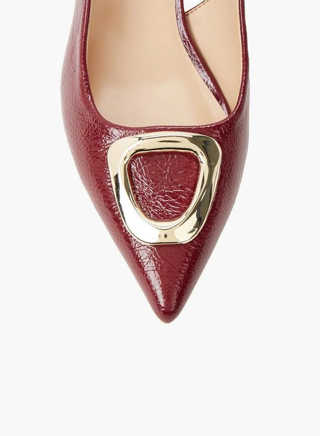 Celeste BURGUNDY Women Kitten Heel Slingback Shoes for Women | Best Price UAE