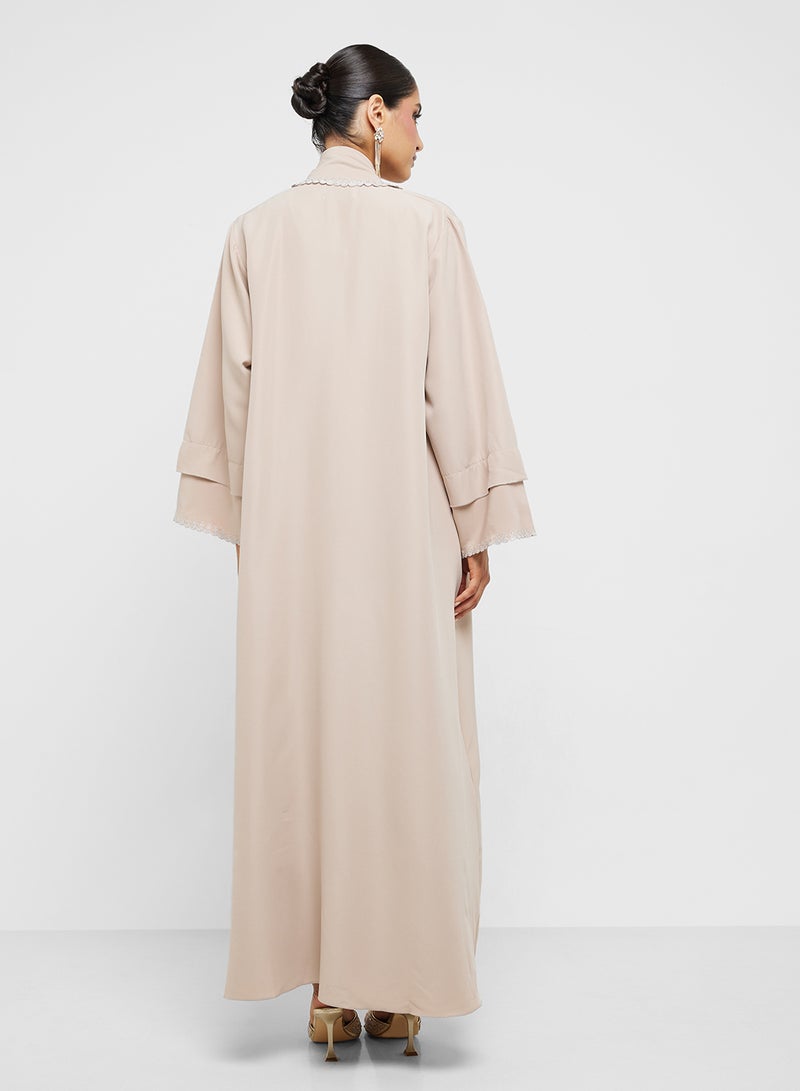 hayas closet V-Neck Flared Sleeve Abaya  - Image 2
