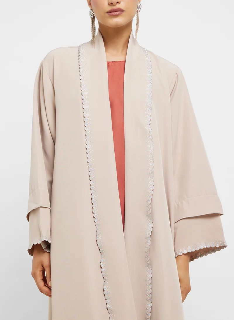 hayas closet V-Neck Flared Sleeve Abaya