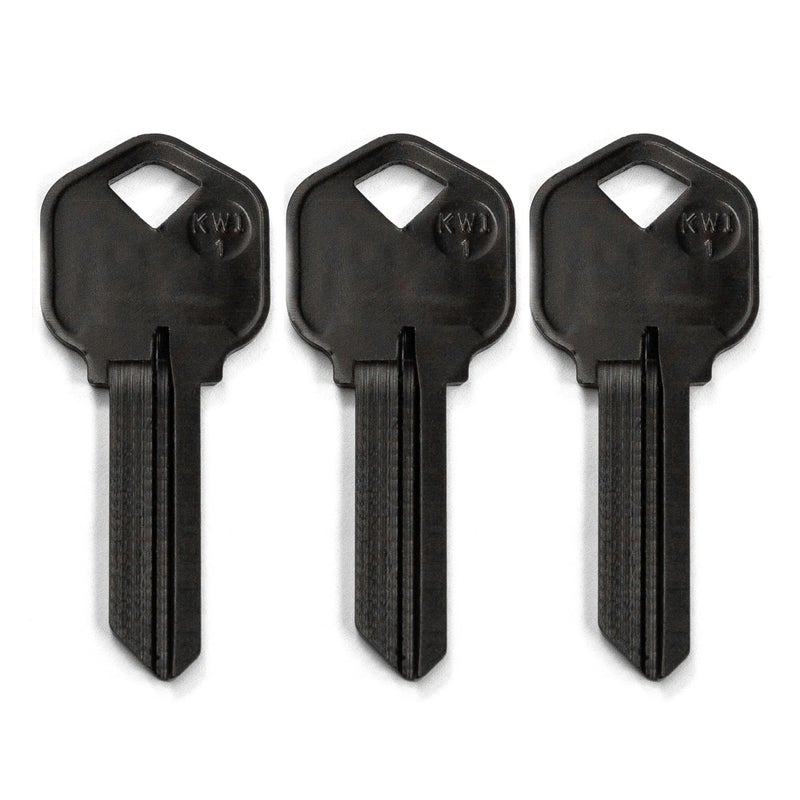 KeySmart AirKey Aluminum Key Blanks 75 Lighter 2X Stronger Than Brass Durable ScratchFree KW1 Key Blanks Set 3 Pack Black