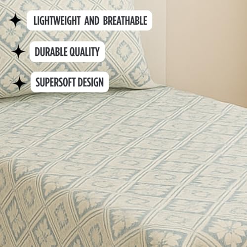 BSB HOME Flat Bedsheet for Single Bed with 1 Pillow Cover | Soft Touch Cotton | Comfortable & Durable | Size 90 x 60 Inch | Elegant Printed Bedding Set for Daily Use, Color - Grey and White - Image 3
