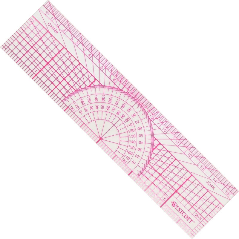 Westcott Westcott Protractor Ruler 6 15cm Transparent W5 - Image 1