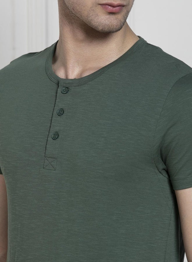Dennis Lingo Regular Fit Green Cotton T-Shirt – Stylish and Comfortable  - Image 2