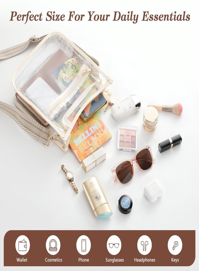 موكو حقيبة موكو الشفافة للمناسبات الرياضية، حقائب يد شفافة للنساء، حقائب كروسبودي شفافة مقاومة للماء مع حزام كتف قابل للتعديل للحفلات الموسيقية، والمهرجانات الموسيقية، والسفر، والتسوق، والمنتزهات المائية، والشواطئ - Image 3