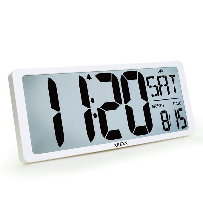 LARGE DIGITAL WALL CLOCK WITH BACKLIGHT 169 INCH JUMBO LCD SCREEN WITH TIMECALENDARTEMPERATURE DISPLAY ALARM CLOCKS FOR BEDROOM HOME DECOR COUNT UP DOWN TIMER BATTERIES INCLUDED