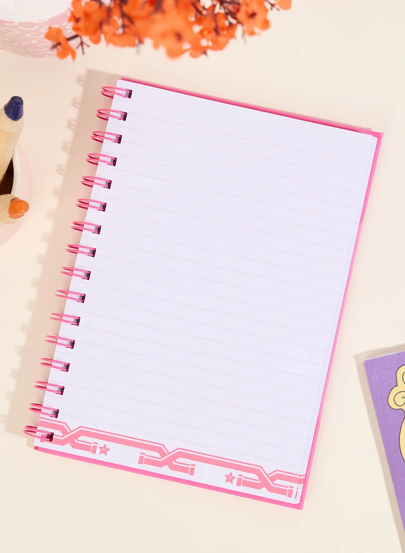 Pyramid Pink Spiral Notebook Elastic Closure