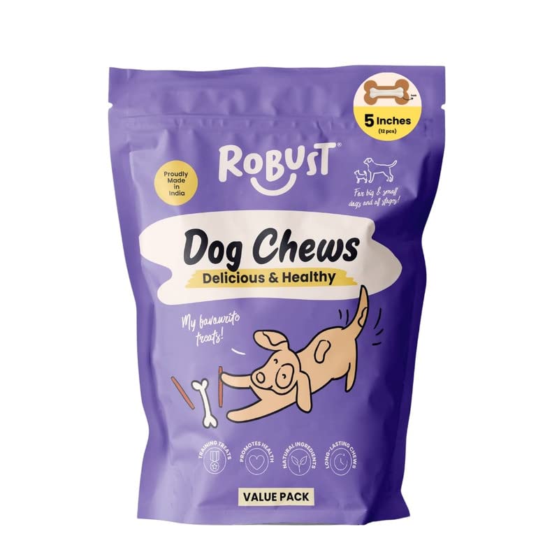 ROBUST Long Lasting All-Natural Dog Chew Bones - 5 inches (12units) | Premium Compressed Rawhide Chews for Small, Medium & Large Dogs | Healthy & Digestible Rawhide Bones to Improve Oral Health - Image 3